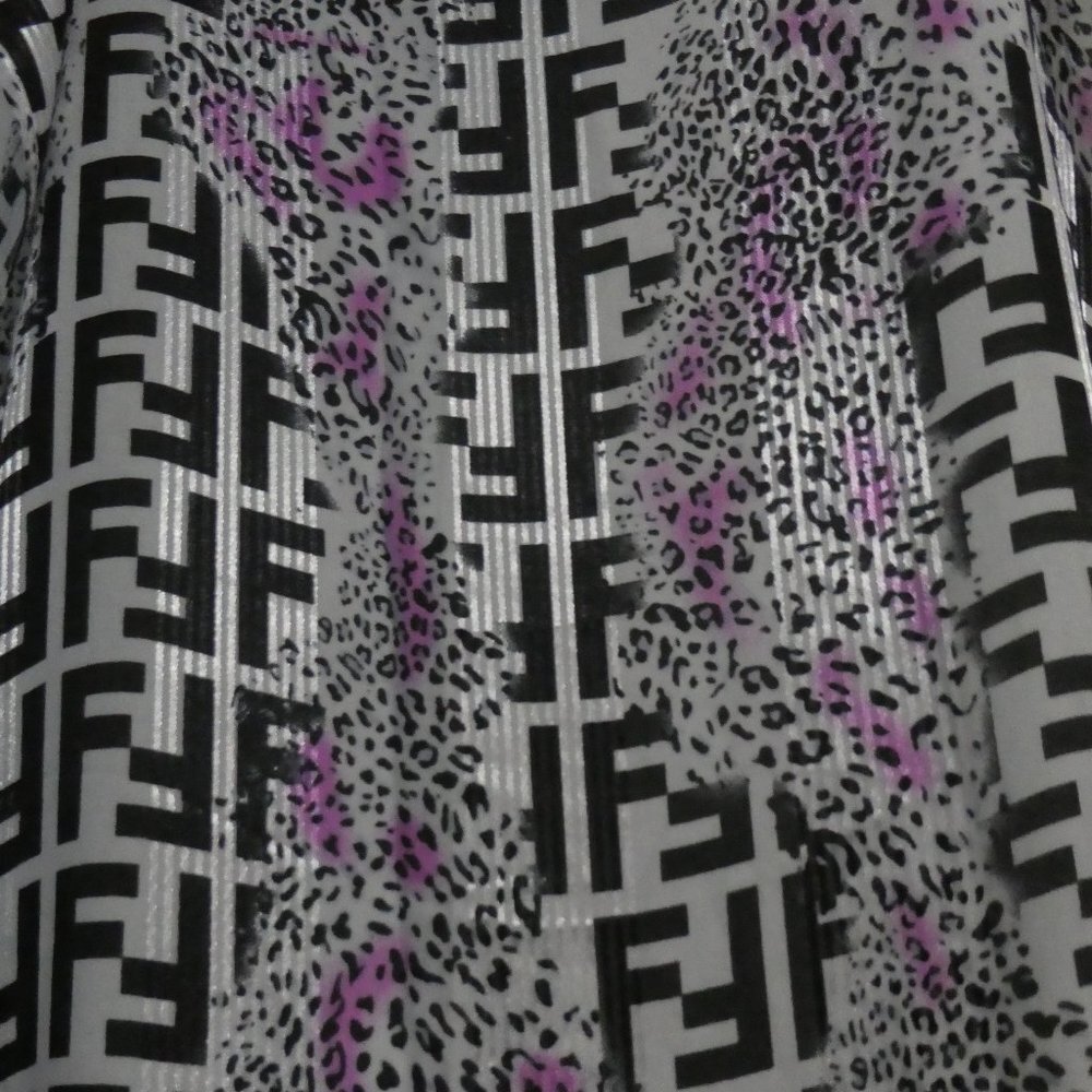 Gorgeous Printed Scarf / Wrap | Silver, Black, Purple | Like New